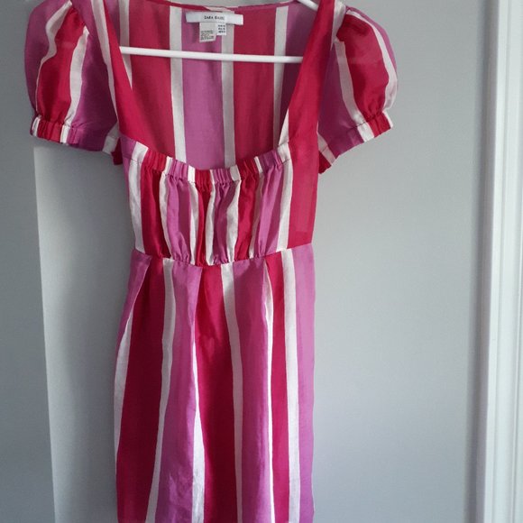 Zara Striped Pink Silk and Cotton Top - Picture 2 of 8